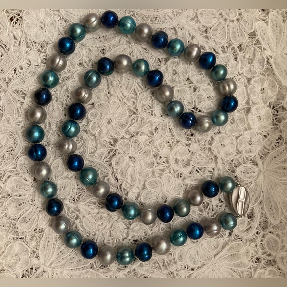 Honora Pearls BLUES 20” Multicolor Pearl Necklace GORGEOUS BLUE MOON COLLECTION - Picture 5 of 8